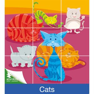 Acornkids Cats Bath Puzzle 9 Pieces (from 2+ years )