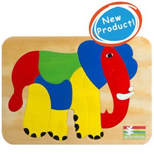 Acornkids Ellie Elephant Wooden Puzzle 10 pieces