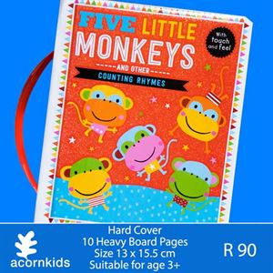 Acornkids Five Little Monkeys - Counting Rhymes with touch and feel Book