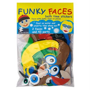 Acornkids Funky Faces - Bath Time Foam Stickers